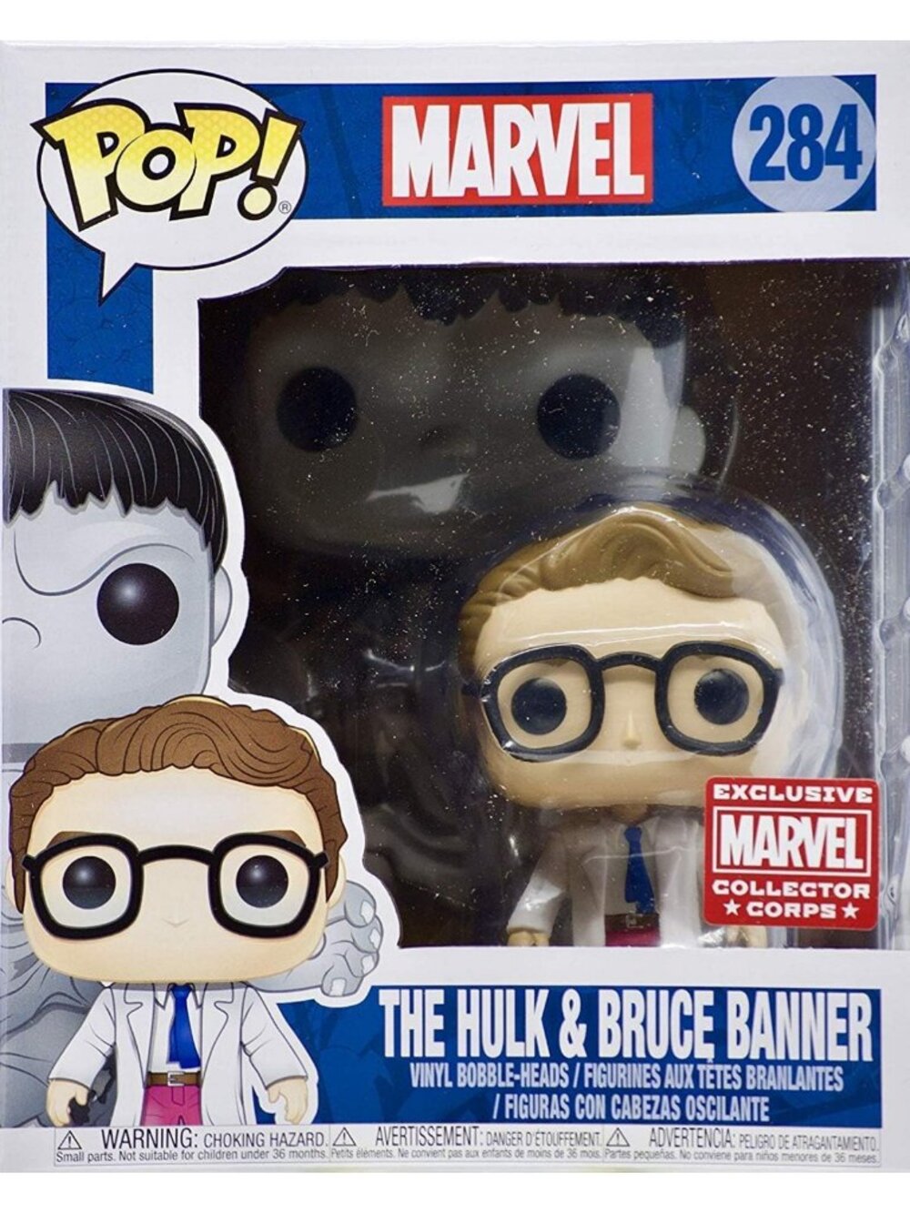 POP! Marvel #284 The Hulk and Bruce Banner Exclusive 6" Collector Corps Vinyl